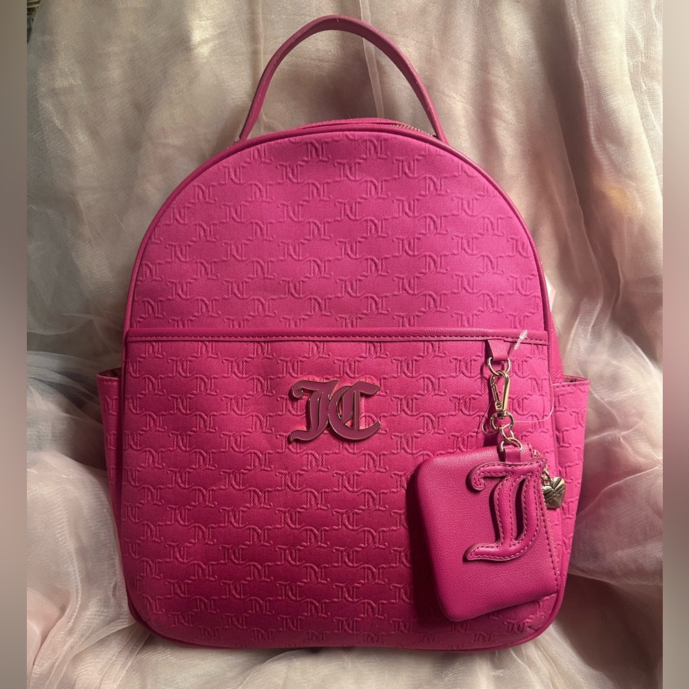 Juicy Couture Pink Backpack Luxurious Velvet Finish. Apprx 14 x 6 inches